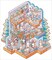 Winter House Isometric Sticker Scene, Large Size, Rabbits Cats & Pandas, Adorabilities